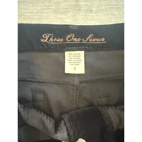 Y2K 317 Embroidered Flare Velvet Pants Womens 32 x 32 Black Fleur De Lis Grunge - Picture 12 of 15